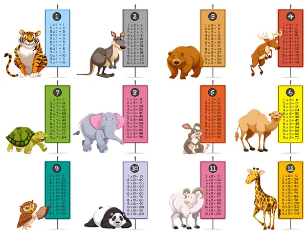 Wild animals and time tables template