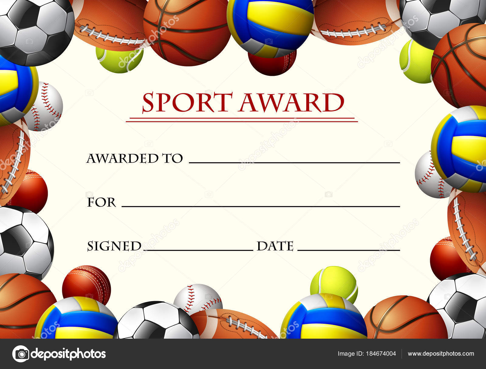 Vektorgrafiken Soccer certificate template Vektorbilder Soccer For Soccer Certificate Template