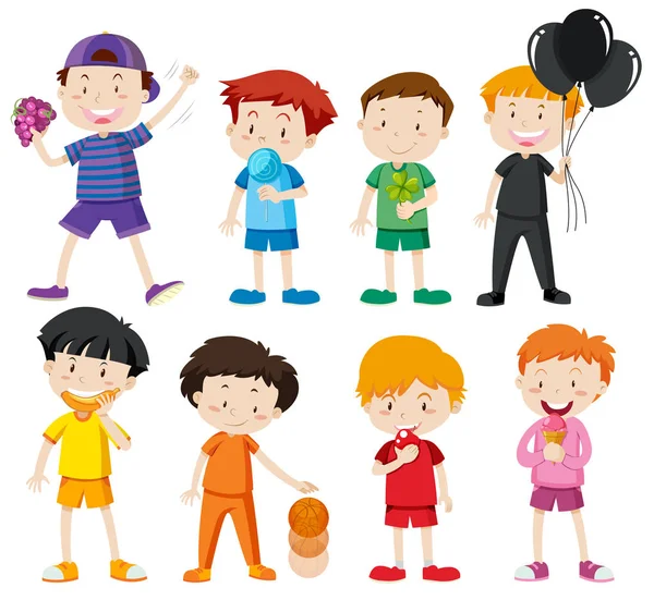 Niños en camisas de diferentes colores — Archivo Imágenes Vectoriales