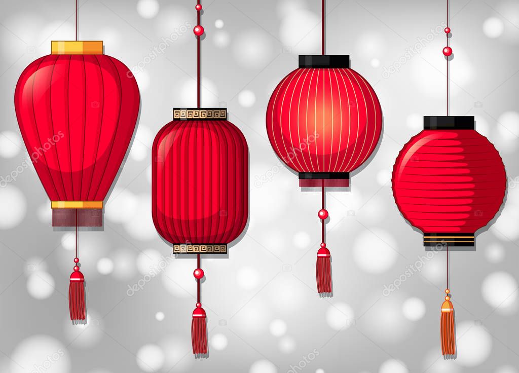 Chinese lanterns in four designs
