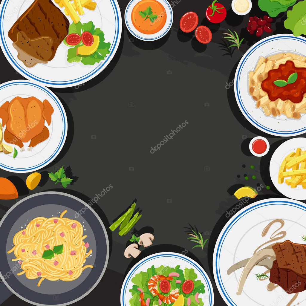 Background template with health food