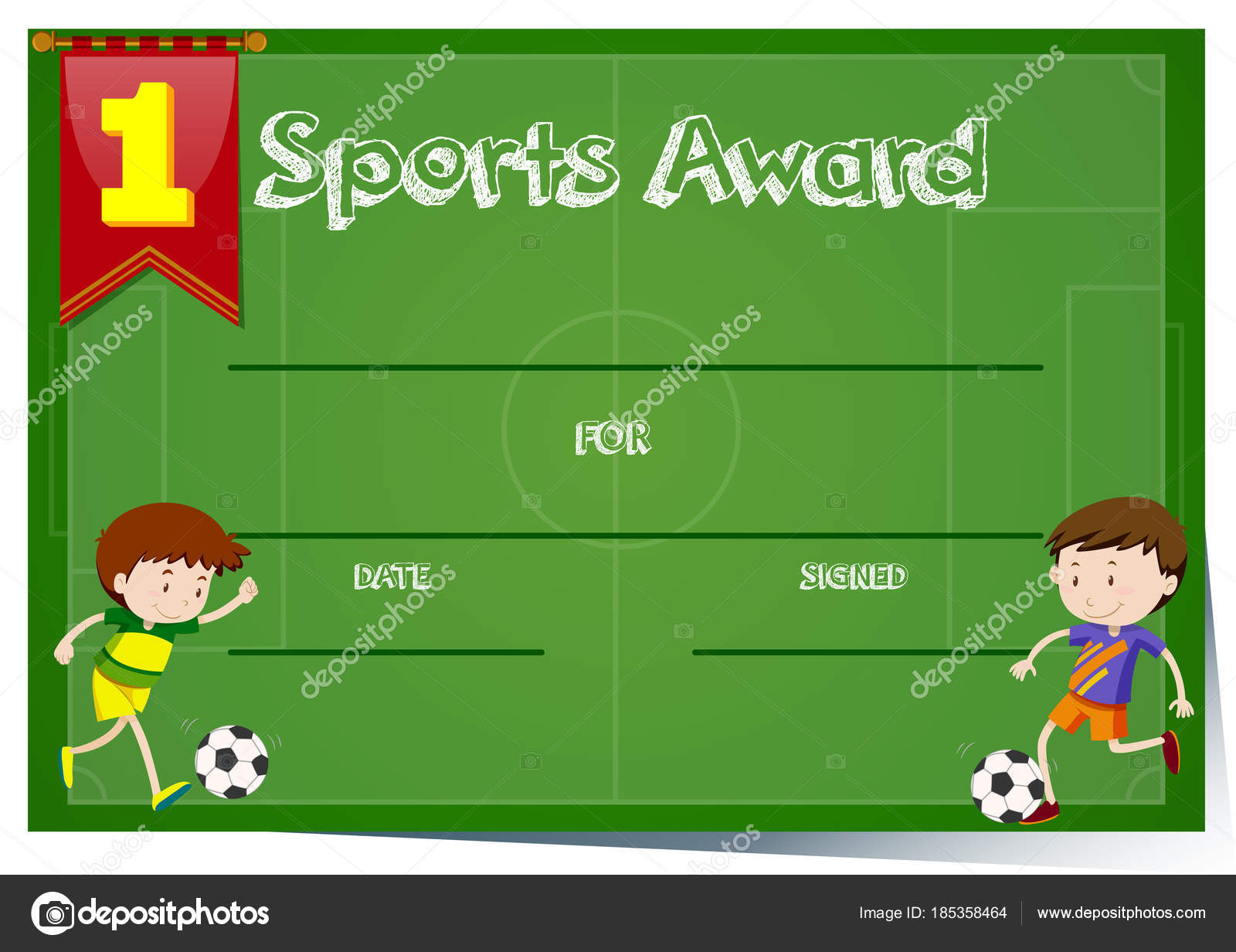 Vektorgrafiken Soccer certificate template Vektorbilder Soccer Intended For Soccer Certificate Template