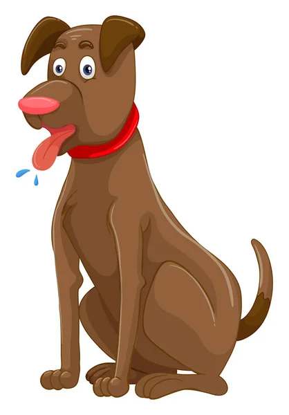 Perro marrón sobre fondo blanco — Vector de stock