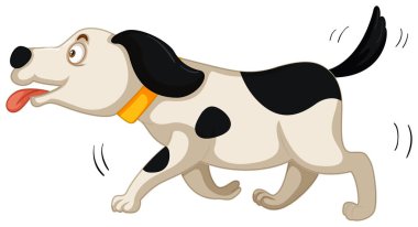 Beyaz arka plan üzerinde çalışan köpek