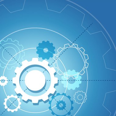 Gears'ı mavi arka plan şablonu