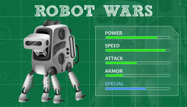 Oorlogen van de robot ontwerpen met bijzondere kenmerken — Stockvector