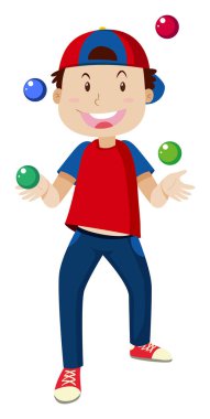 Mutlu çocuk topları hokkabazlık