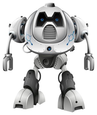 Robot beyaz zemin üzerine mavi gözlü