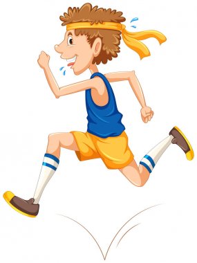 Beyaz arkaplanda çalışan adam