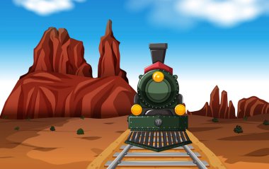 Gün zaman çölde tren yolculuğu