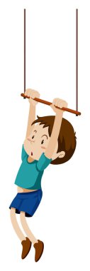 Çocuk handswing üzerinde asılı