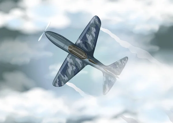 军事喷气式飞机在天空飞 — 图库矢量图片