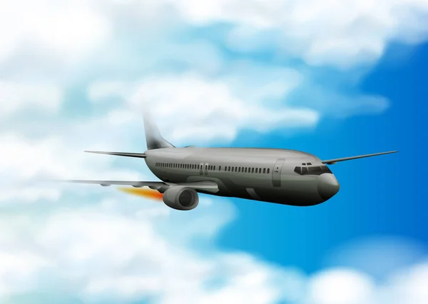 Avión volando en el cielo azul — Archivo Imágenes Vectoriales