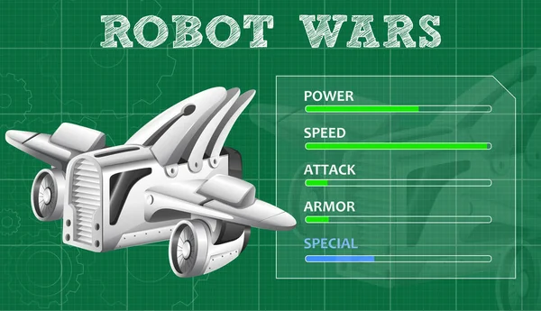 Robot wars met bijzondere kenmerken — Stockvector