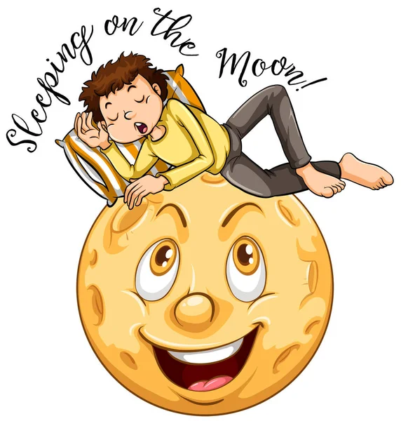 Expression anglaise pour dormir sur la lune — Image vectorielle