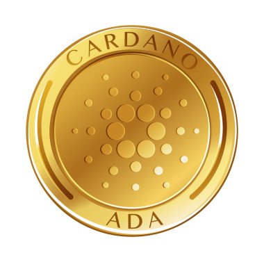 Cardano sikke beyaz arka plan üzerinde