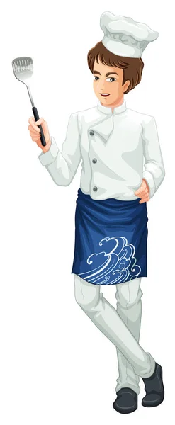 Uno chef su sfondo bianco — Vettoriale Stock