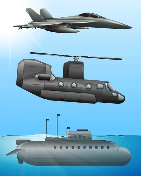 Luft- und Seeverkehr der Armee — Stockvektor