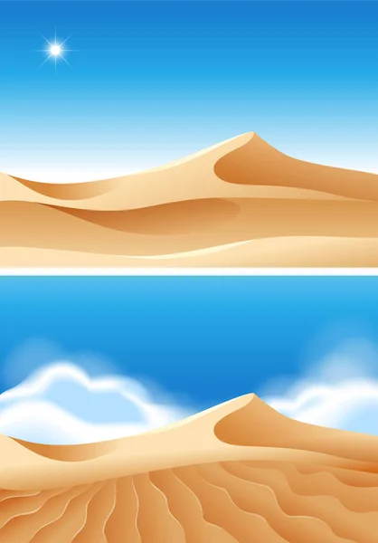 美丽的沙漠场景在白天的时间 — 图库矢量图片
