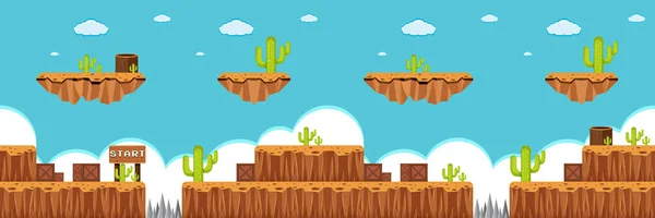 Eine Spielvorlage Wüstenszene — Stockvektor