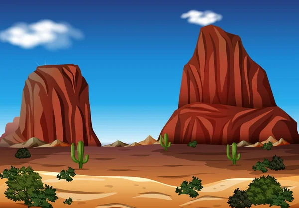 沙漠中的岩石山 — 图库矢量图片