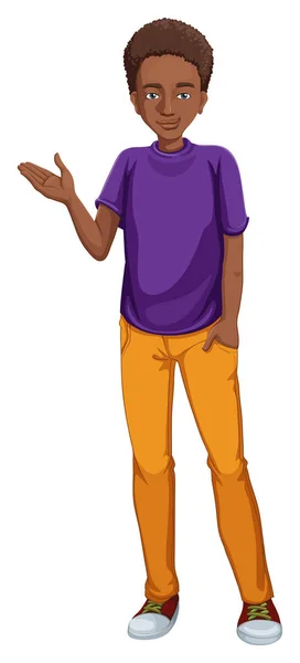 African american man in purple shirt