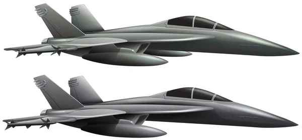 Dos aviones jet sobre fondo blanco — Archivo Imágenes Vectoriales