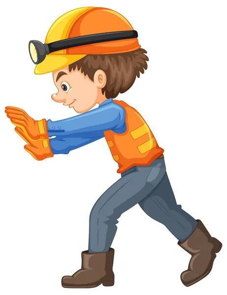 A Construction Worker on White Background — Stock Vector