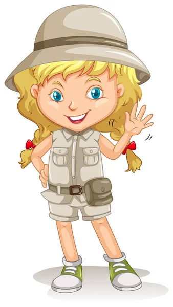 Een jonge blonde Girl Scout — Stockvector
