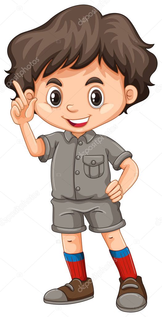 A Cute Boy Scout on White Background