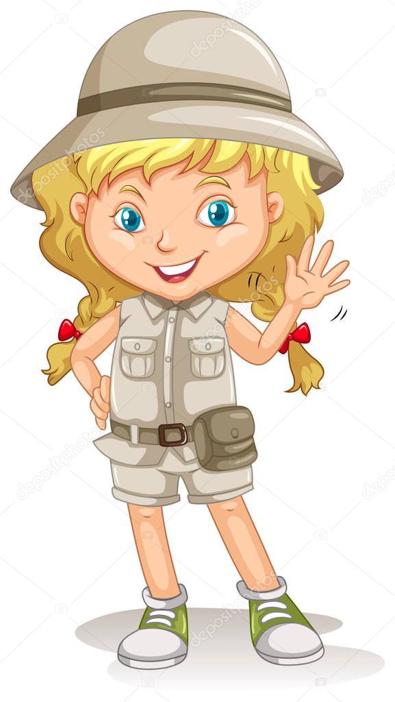 A young blonde Girl Scout illustration