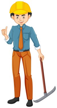 Kask ile bir erkek mühendis