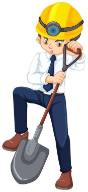 Madencilik inşaat şapkalı çocuk