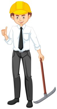 Mühendis şapka ile bir ofis çalışanı