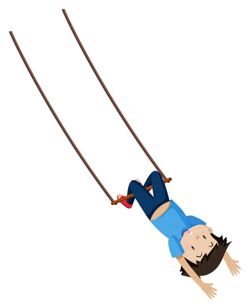 Un chico en trapecio swing — Archivo Imágenes Vectoriales