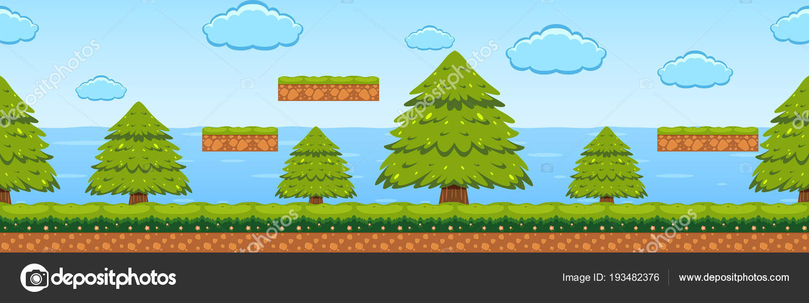 Шаблон Игры На Лесной Сцене Векторное Изображение ©blueringmedia.
