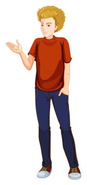 Beyaz arka plan üzerinde genç bir adam