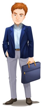 Beyaz arka plan üzerinde akıllı bir iş adamı