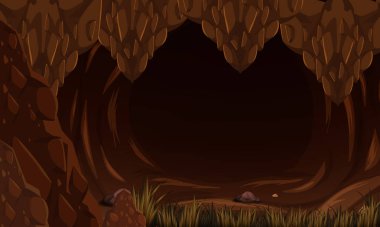 Bir Rock korkutucu karanlık mağaranın 