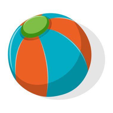 Beyaz arka plan üzerinde renkli bir plaj topu