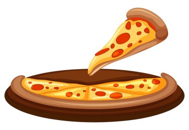 Pizza beyaz arka plan üzerinde bir vektör