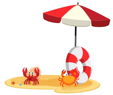 Sandy Beach ve plaj şemsiyesi
