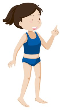 Bir genç kız Bikini giyiyor