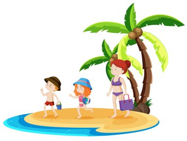 Plajda bir yaz Aile gezisi