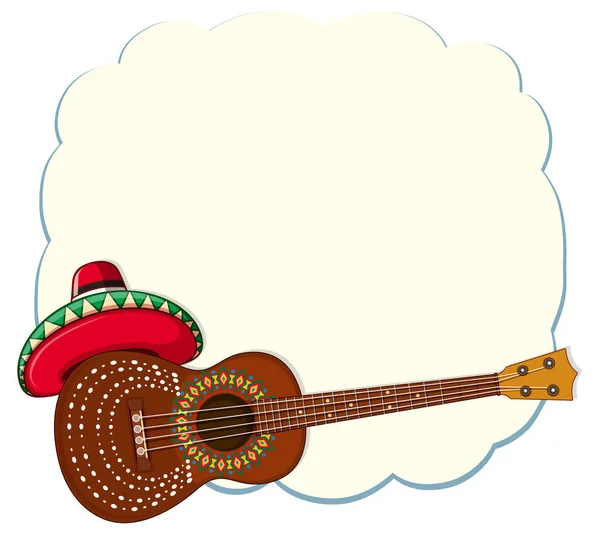 Meksika tarzı klasik gitar şablonu — Stok Vektör