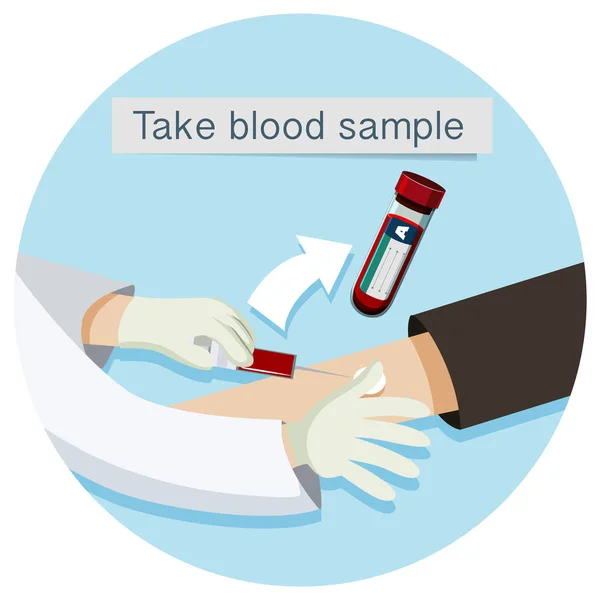 Cuidados de saúde Retirar amostra de sangue —  Vetores de Stock