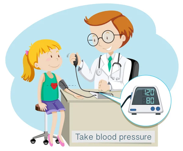 A Girl Take Blood Pressure with Doctor