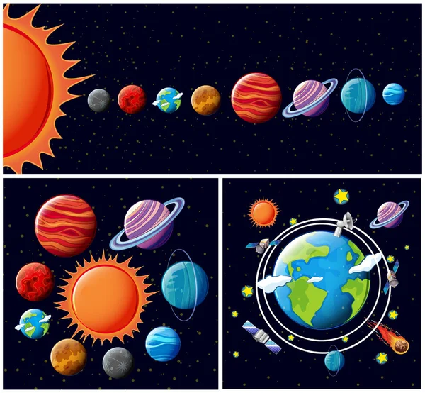 Ein Vektor des Sonnensystems — Stockvektor