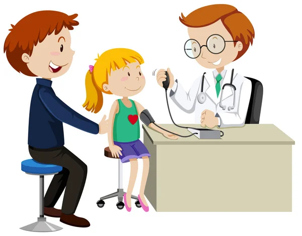 A Kid Taking Blood Pressure — Stock Vector