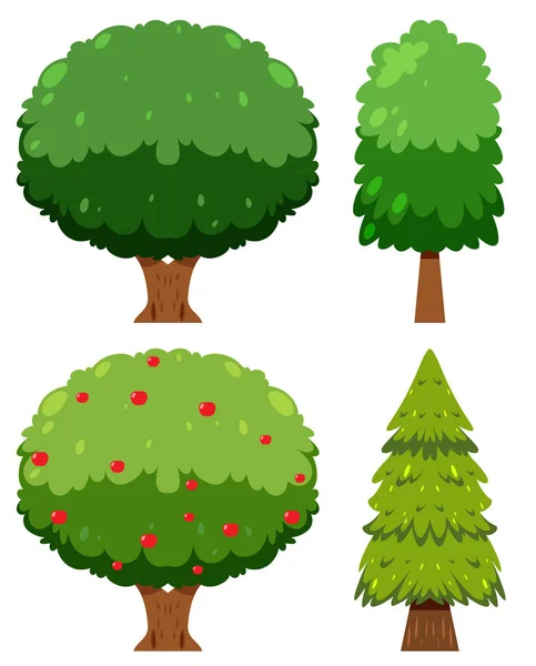 Un conjunto de elementos del árbol — Vector de stock